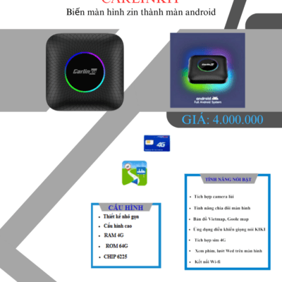 Android Box Carlinkit Tbox Ambient QCM6225 Ram 4GB/64GB Hot Nhất Hiện Nay