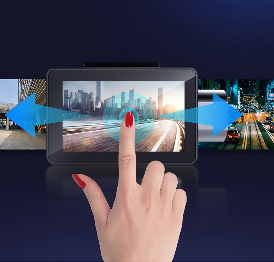 màn hình cảm ứng ips 3inch của carcam a8s