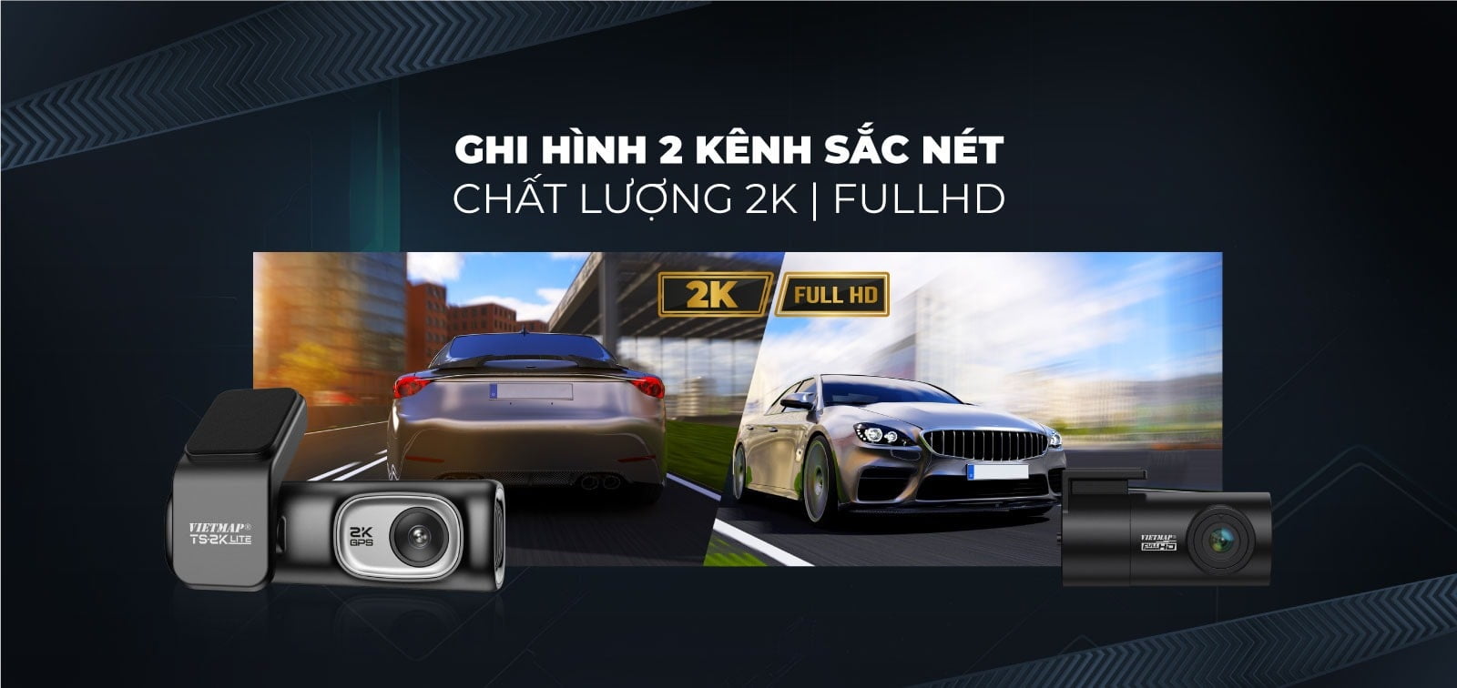 camera hành trình ghi hình trước và sau xe vietmap ts 2k lite