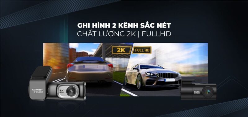 Camera Hành Trình Vietmap TS-2K Lite Ghi Hình Trước Sau