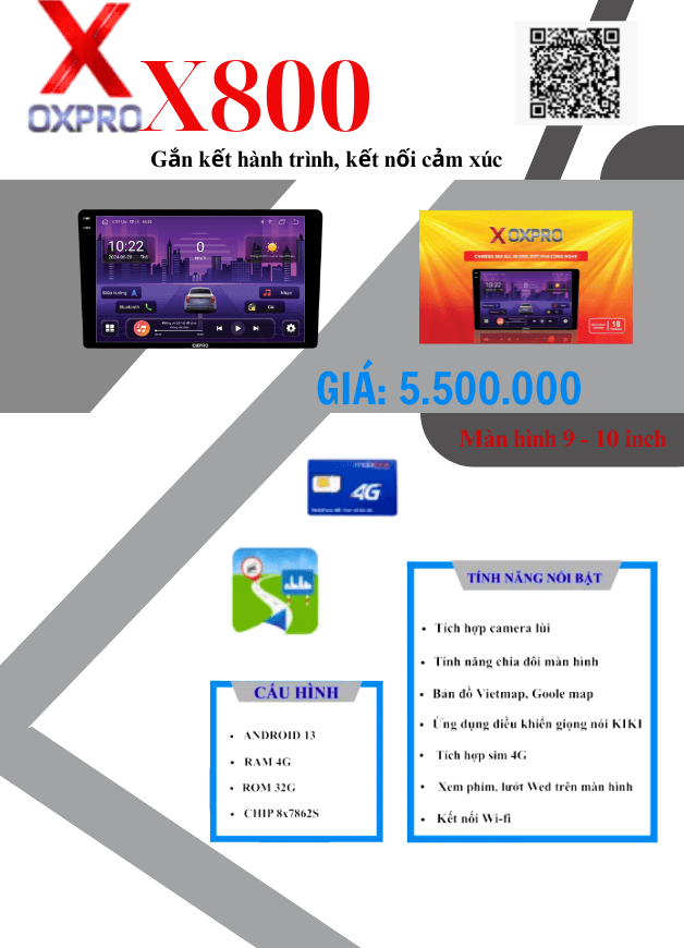 Màn Hình Android OXPRO X800 New