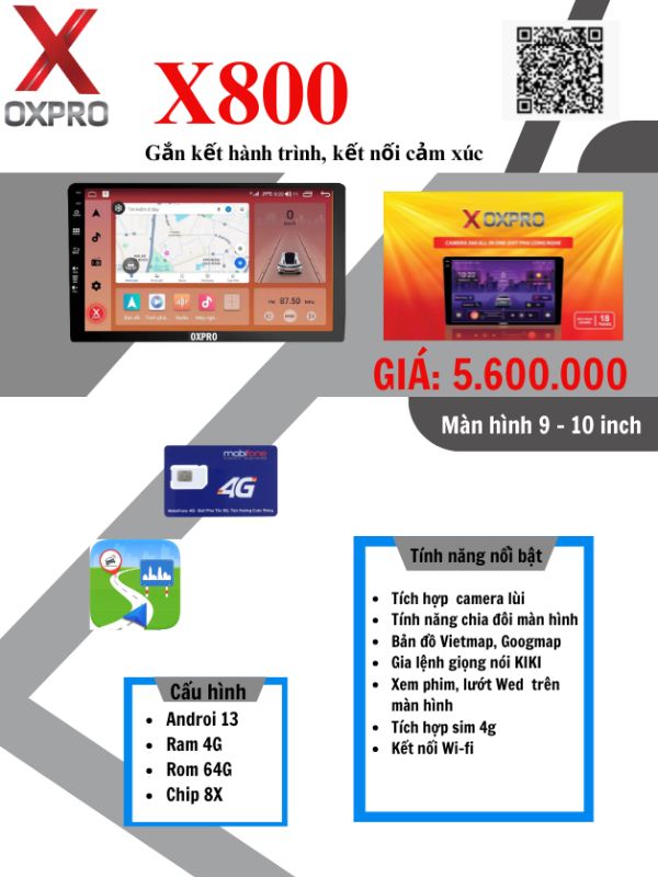 Màn Hình Android Oxpro X800 New
