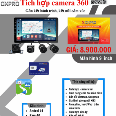 Màn hình Android Oxpro X800S New Tích Hợp Cam 360
